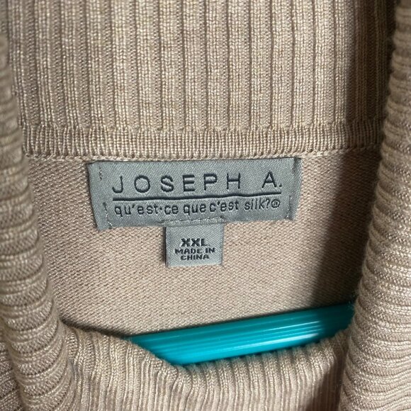 Joseph A Turtleneck Sweater Womens XXL Taupe Button Detail Career Casual - Picture 2 of 9